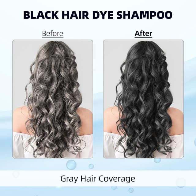 Detalle 2 de Ivnil 3-in-1 Black Hair Dye Shampoo for Gray Coverage