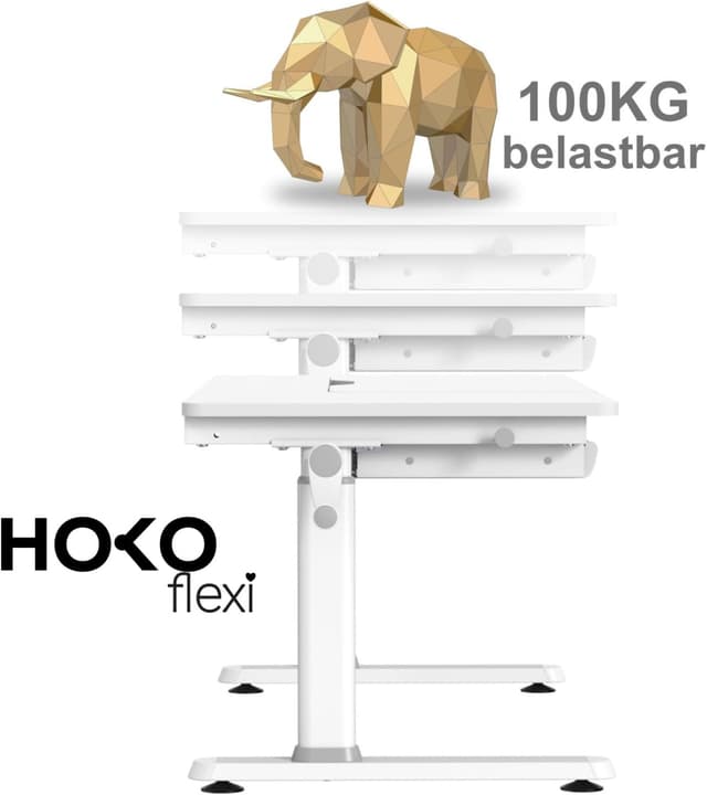 Thumbnail 3 de HOKO Kinderschreibtisch Höhenverstellbar ELIN – 120×60 cm, neigbare Tischplatte und Schubladen