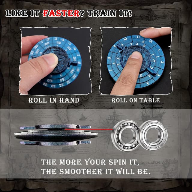 Detalle de Haxtec Spinner-Würfel 7-in-1: D&D-Würfel-Set mit drehbarem Spinner