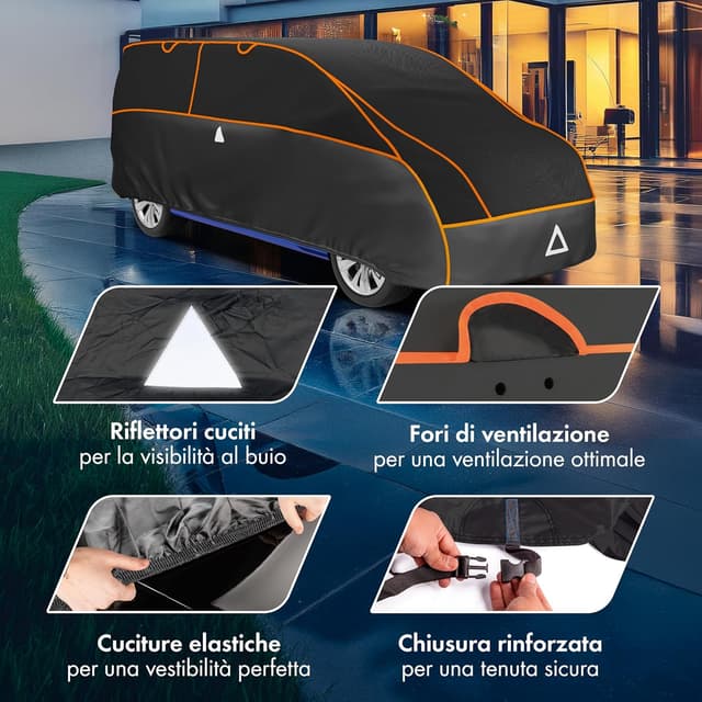 Detalle 2 de WALSER Perma Protect telone di copertura per trasportatore certificato TÜV, antigrandine (misura 12) per VW T4/T5/T6 e altri