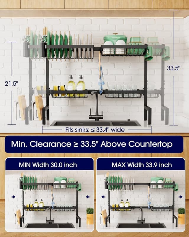 Thumbnail 1 de Kitsure Over The Sink Dish Drying Rack 30