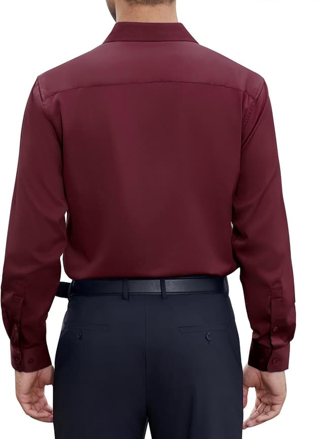 Detalle de siliteelon Herren Hemden bügelfrei Regular Fit – Langarm Businesshemd mit Stretch