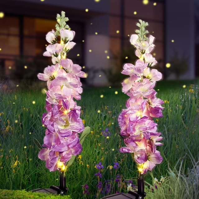 Detalle de Solar flower garden lights 2 pack, 20 LEDs