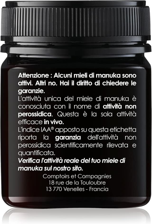 Detalle de Comptoirs et Compagnies Miele di Manuka MGO 263 IAA10+ dalla Nuova Zelanda (250 g)