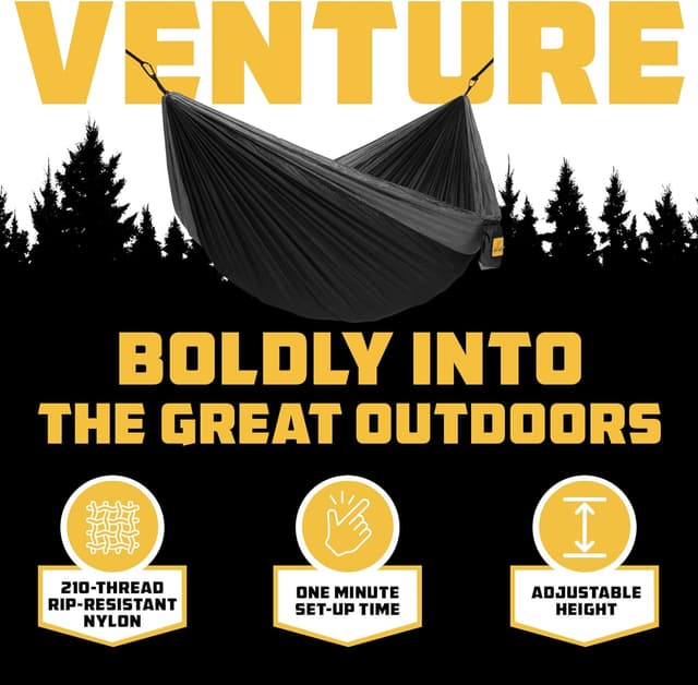 Detalle de Wise Owl Outfitters Camping Hammock (500lbs capacity) with 9ft Tree Straps – Portable Single or Double Travel Hammock