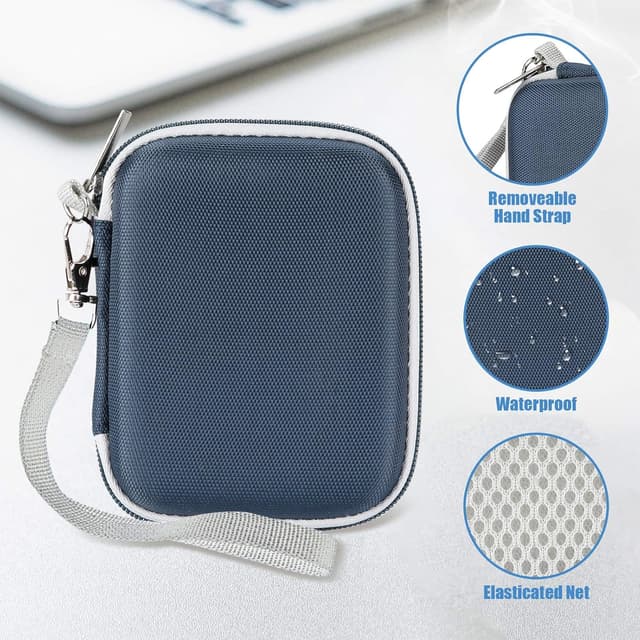 Detalle de ProCase Stoßfeste Festplatten-Tasche für Samsung T7 / T7 Touch Portable SSD – Hartschale mit Organizer, Navy