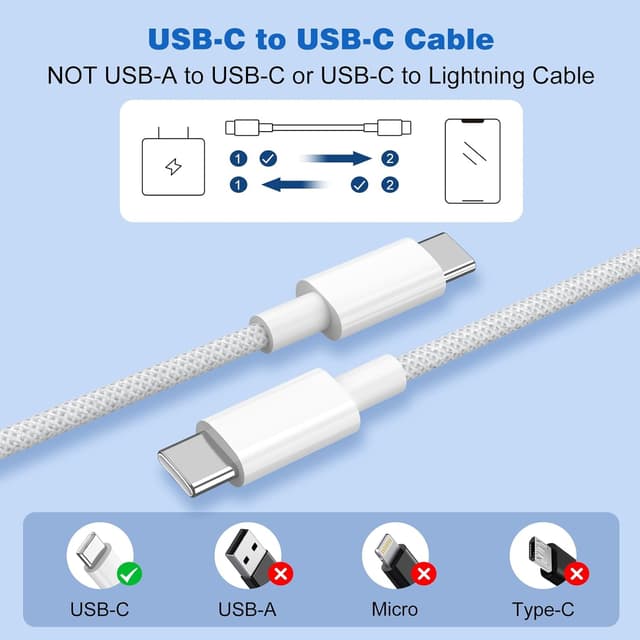 Detalle 2 de JMROY 3m Type‑C to Lightning 60W fast cable
