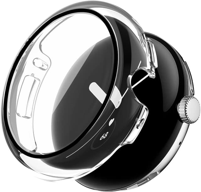 Detalle de Sichy Case with Screen Protector for Google Pixel Watch 3 (45mm) – Clear full-coverage PC cover