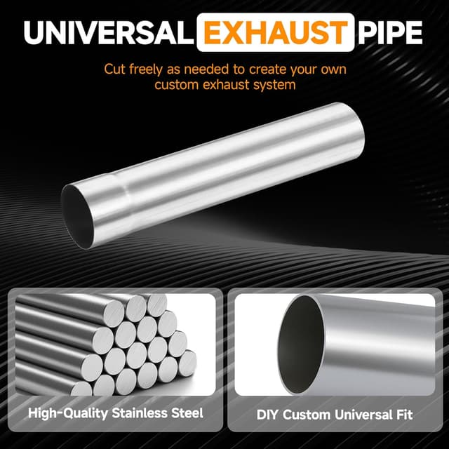 Detalle 2 de A-KARCK 3" Straight Stainless Steel Mandrel Exhaust Tube (20" Long)