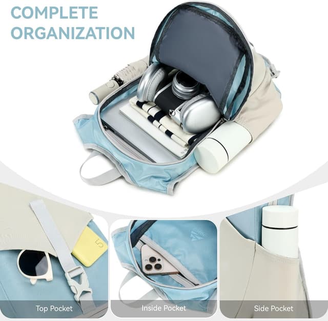 Detalle de UTIAMIAOGONGO 15L petit sac à dos de randonnée pliable léger (bleu clair)