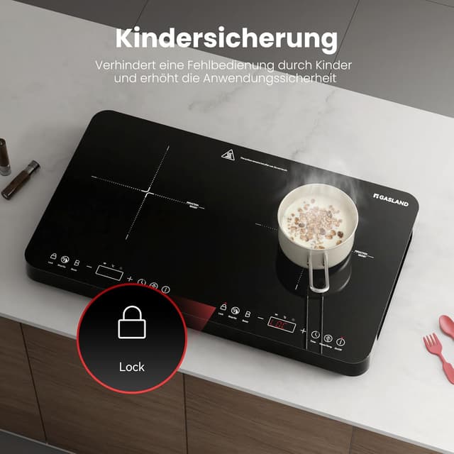 Thumbnail 6 de GASLAND IH582BTA Doppel Induktionskochplatte 58 cm