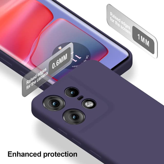 Detalle 2 de Btstring Hülle für Moto Edge 50 Pro – Silikon-Case mit weichem Mikrofaserfutter (Lila)