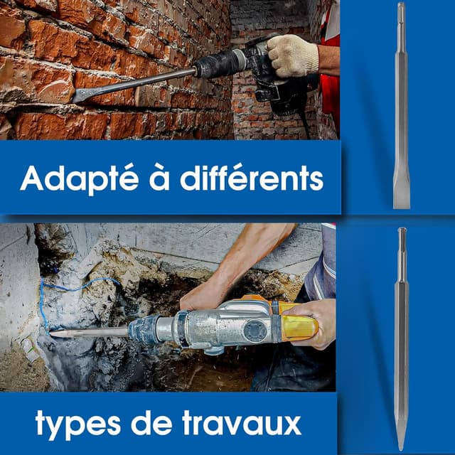 Thumbnail 5 de S&R Jeu 4 Burins SDS-Plus 250 mm