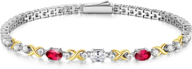 Thumbnail 6 de FANCIME Silber Tennisarmband für Damen (925 Sterling Silber) mit doppeltem Geburtsstein & Infinity-Look, 18,7 cm