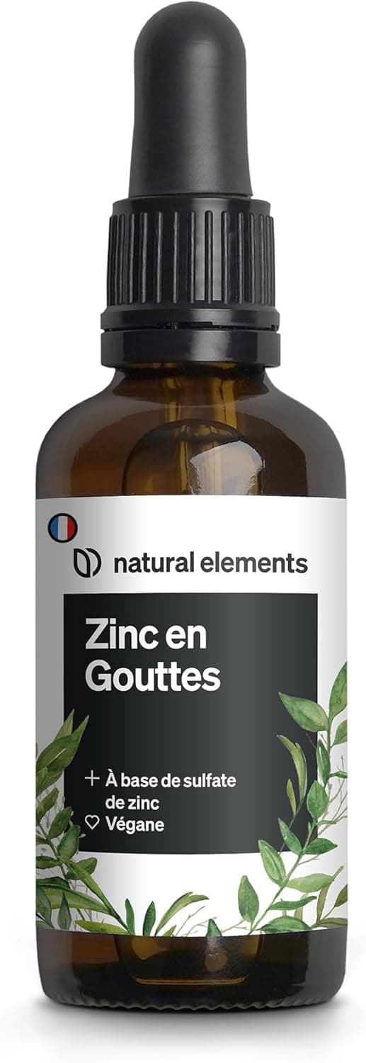 Detalle de Gouttes de zinc Premium à base de sulfate de zinc – 100 ml (≈ 2450 gouttes)