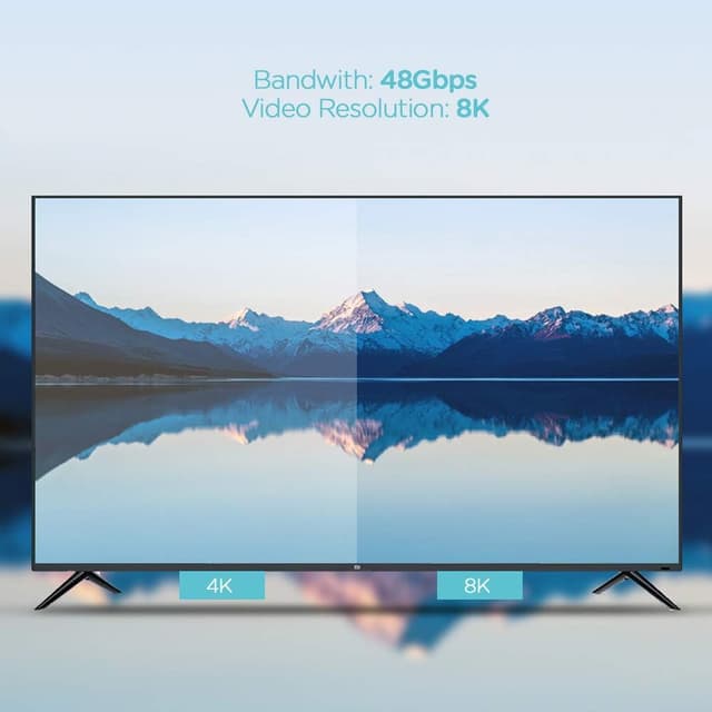 Detalle 2 de Keymox HDMI 2.1 8K Cable (10ft) — 48Gbps support for 4K@120Hz & 8K@60Hz