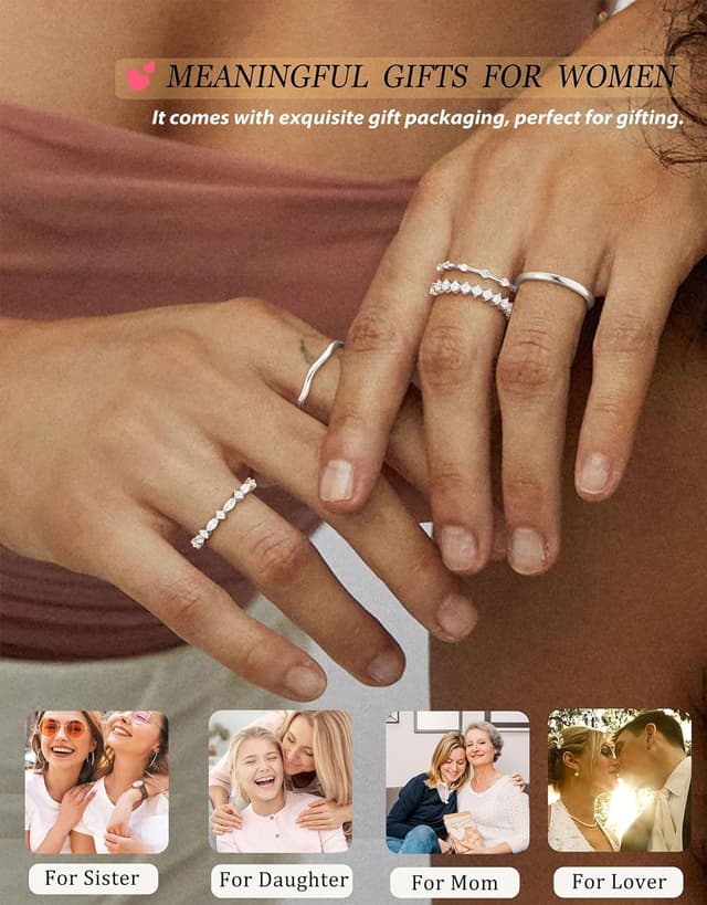 Detalle de ZNBOH Set 5 anelli zirconia oro 18K