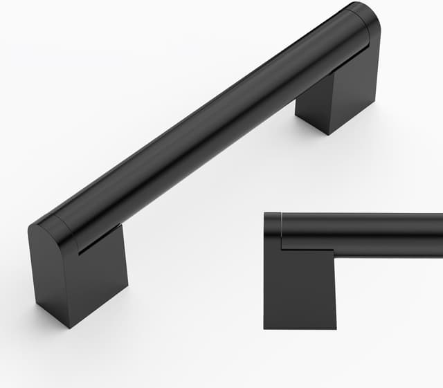 Detalle de Amerdeco 10 pezzi maniglie per mobili da cucina nero, interasse fori 96 mm