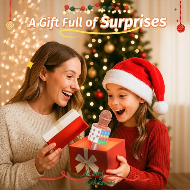 Detalle 2 de Fede Karaoke Mikrofon – Drahtloses Bluetooth Mikrofon für Kinder ⌚🎤