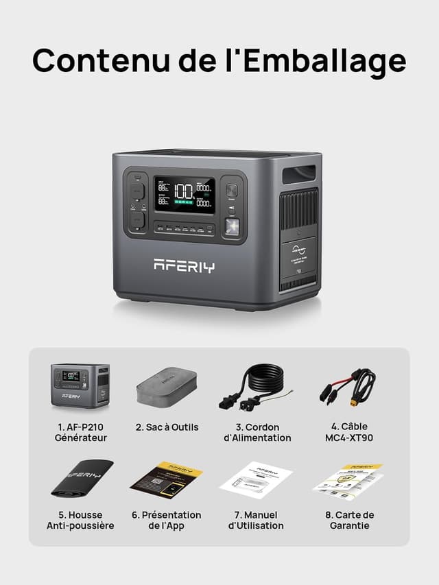 Thumbnail 6 de AFERIY Generateur Electrique Portable 2400W 2048Wh