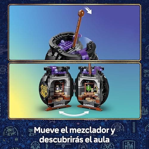 Detalle de LEGO Harry Potter 76464 Caldero: Aula de Pociones Secretas con minifiguras de Snape y Hermione