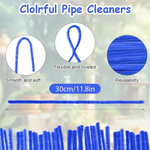 Detalle de Ainiv lot de 300 cure-pipes multicolores en chenille pour DIY et loisirs créatifs