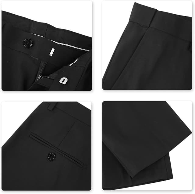 Detalle de Allthemen Costume Homme slim fit deux pièces uni en polyester/viscose