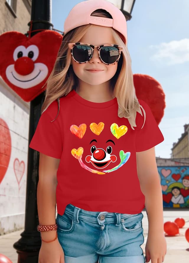 Detalle de tiorhooe Red Kids T-Shirt (Cute Animals) Short Sleeve Top for Ages 3–8