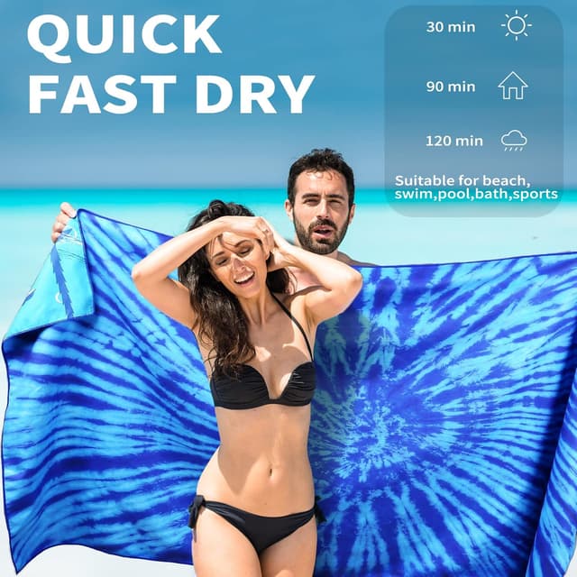 Thumbnail 2 de Microfiber Oversized Beach Towel 180x80 cm 🏖