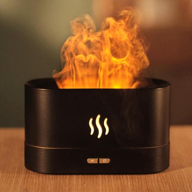 Detalle de Gzvxuny Flame Essential Oil Diffuser (7 colour LED lights) – quiet humidifier & aroma machine with auto shut-off