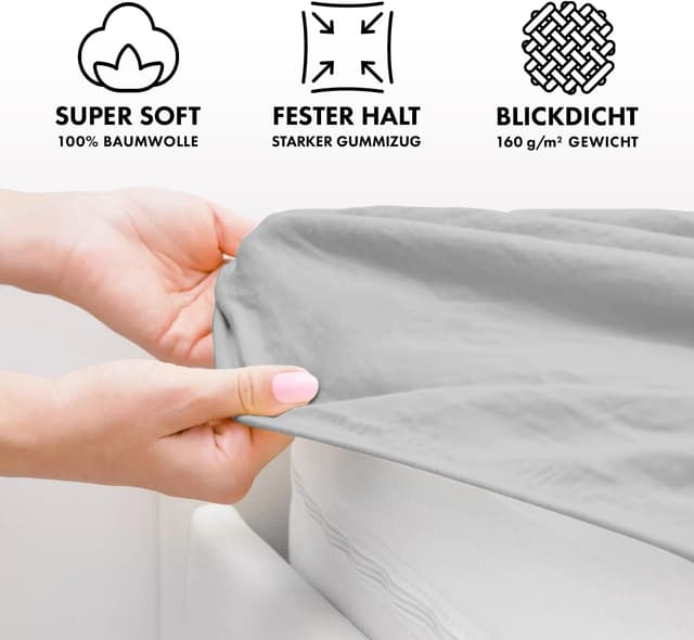 Detalle de Jacobson Jersey Spannbettlaken 60x120–70x140 cm