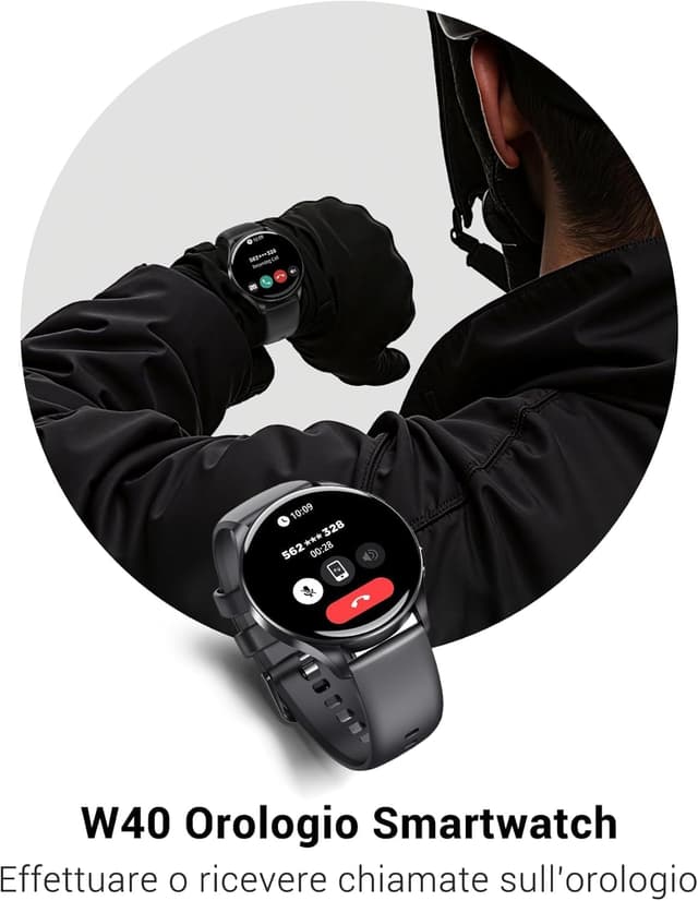 Detalle de IOWODO Smartwatch Uomo Donna con schermo AMOLED da 1,43", chiamate Bluetooth e tracking salute