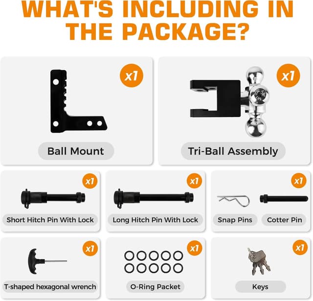Thumbnail 4 de Kingfun Adjustable Trailer Hitch 12500 lbs ๐