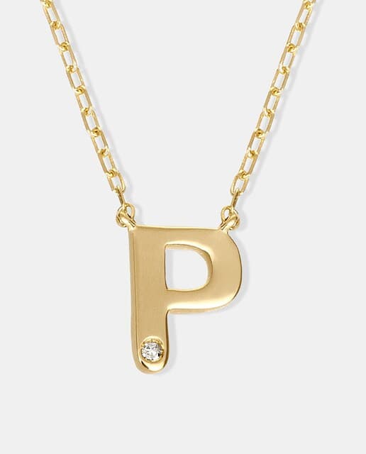 Detalle de MIO Colgante letra P de oro y diamante 💍
