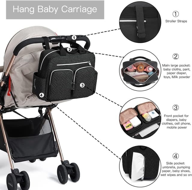 Detalle 2 de KONO Baby Wickeltasche Große Reisetasche