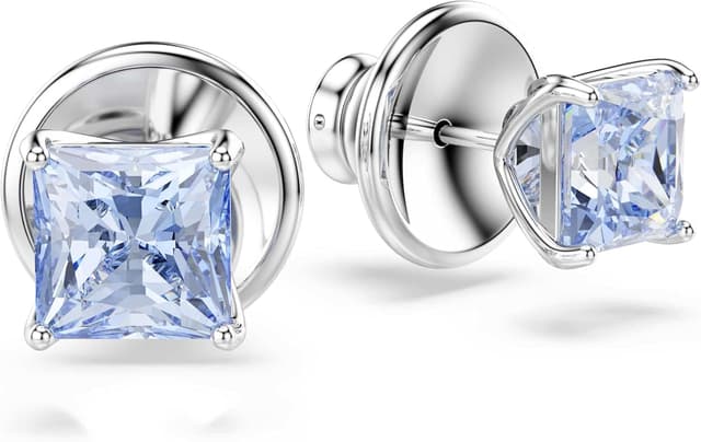 Detalle de Swarovski Pendientes Matrix cuadrados azules