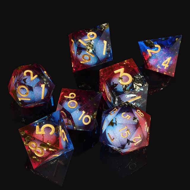Thumbnail 5 de ORUZA 7 PCS Polyhedral Liquid Core DND Dice