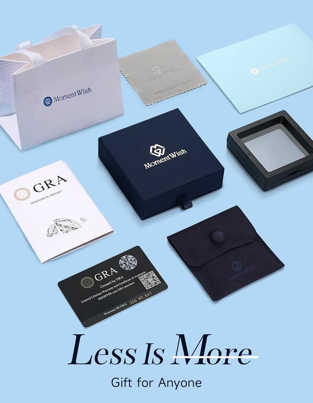 Thumbnail 6 de MomentWish Halskette für Damen mit 1 Karat Moissanit Herz-Anhänger aus Sterling Silber 925