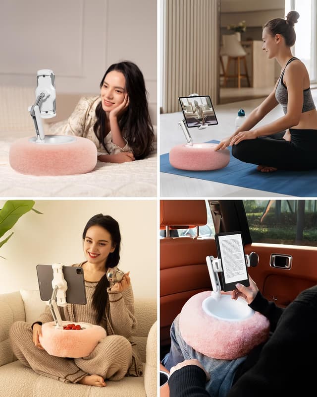 Detalle 2 de Viozon Tablet Stand with Pillow (360° adjustable phone holder) in Pink