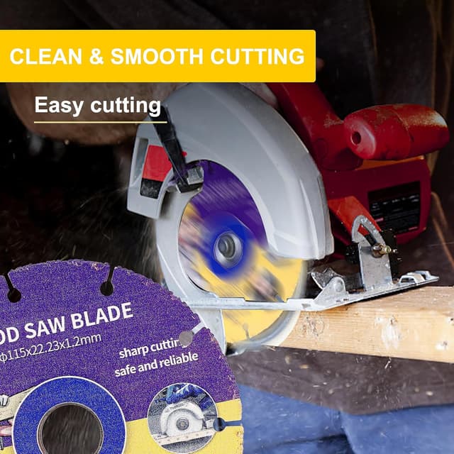 Detalle 2 de Indrnif 2x Sägeblatt für Winkelschleifer 115 mm (Hartmetall/Flex) – Trennscheibe für Holz & weitere Materialien