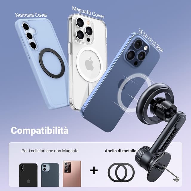Detalle de UGREEN Supporto Telefono Auto Magsafe con staffa magnetica, altezza regolabile e rotazione 360°