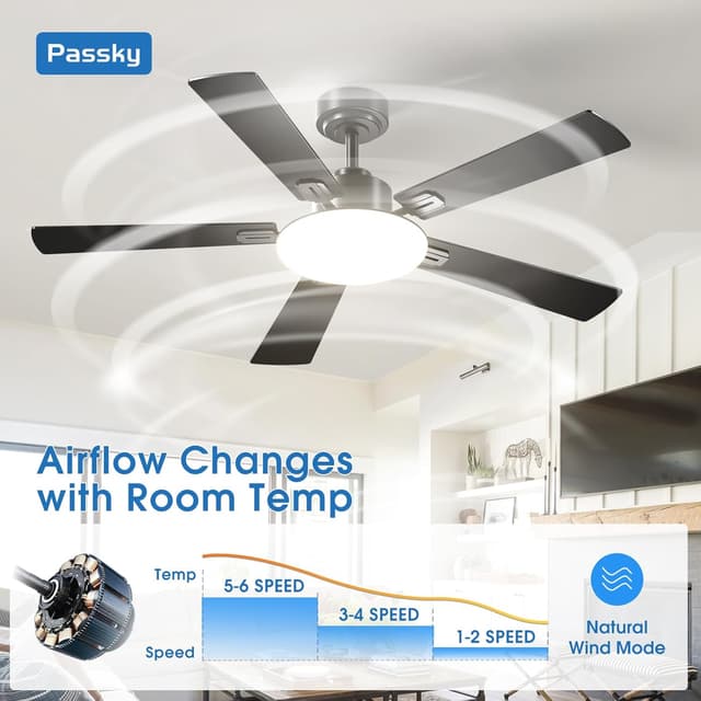 Thumbnail 3 de Passky 52-Inch Ceiling Fan with Light