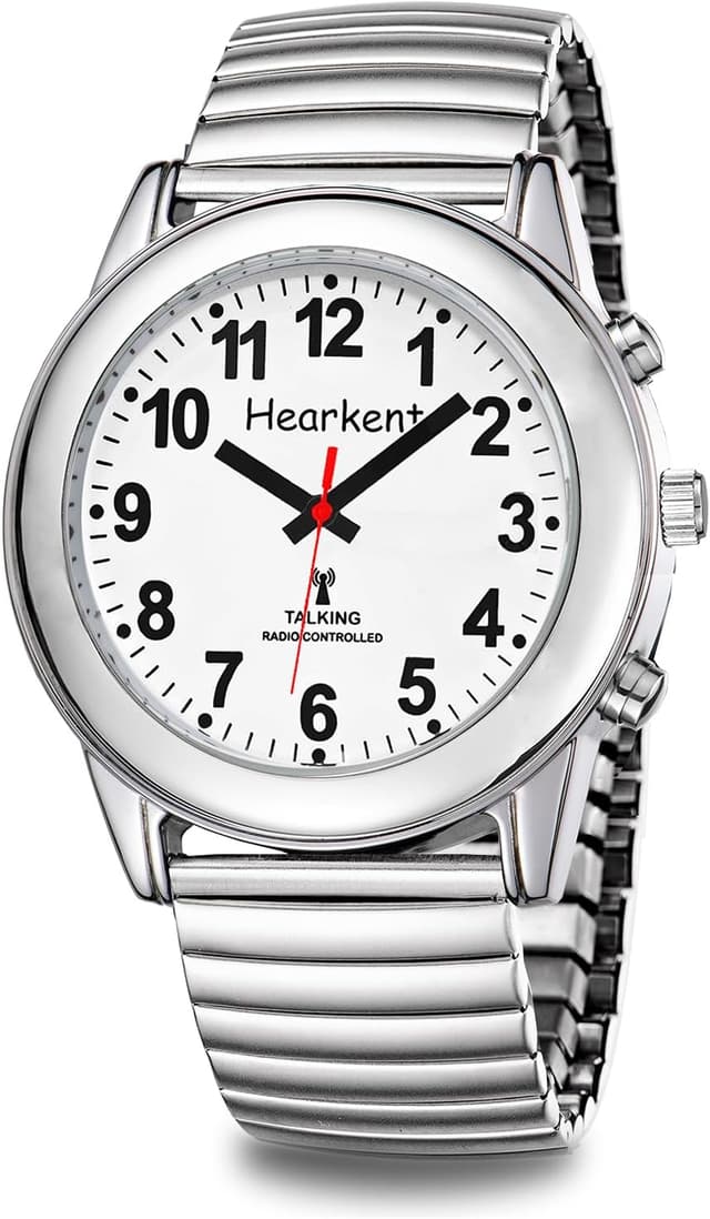 Detalle de Hearkent sprechende Uhr mit deutscher Sprachausgabe – DCF-Atomzeit für Senioren