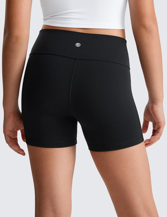 Detalle de CRZ YOGA Ragazze Butterluxe Athlétique Motard Shorts a Vita Alta (S) – Nero