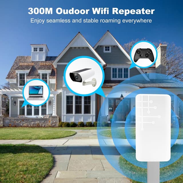 Detalle 2 de MEETOWN 300Mbps ripetitore WiFi outdoor