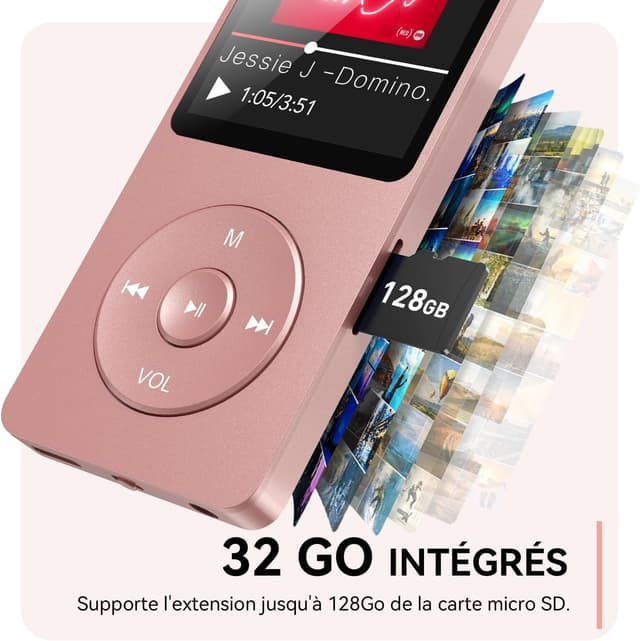 Thumbnail 5 de AGPTEK Lecteur MP3 32 Go Bluetooth 5.3 Rose