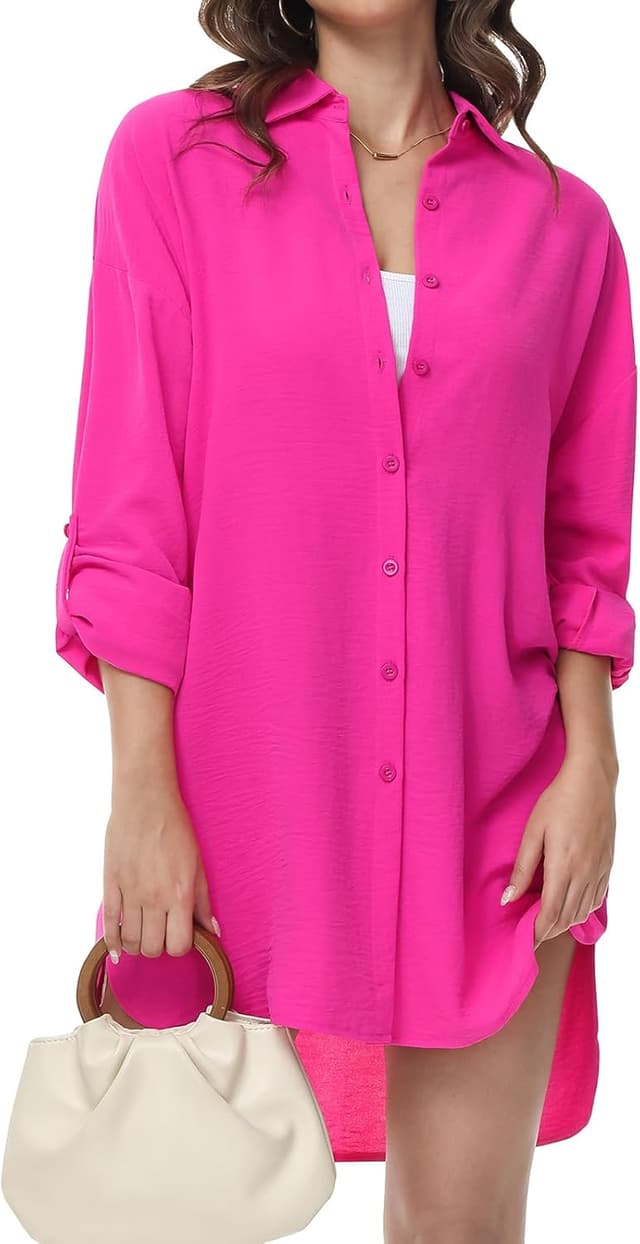 Detalle de Tanmolo Damen Bluse V-Ausschnitt Langarm