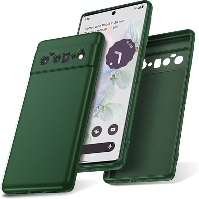 Detalle de Watana Soft-Touch Silicone Case for Google Pixel 6 Pro 5G (Green) — shockproof, dustproof full-body cover