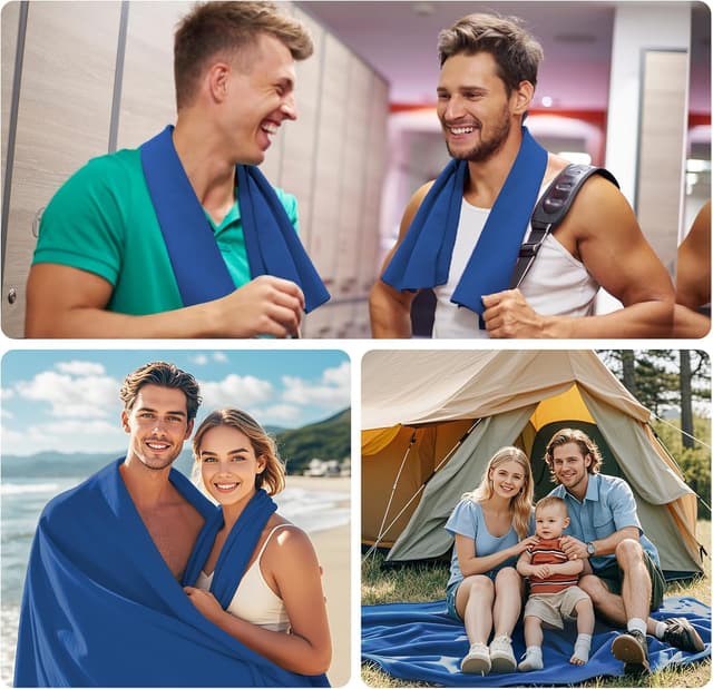 Thumbnail 2 de Fosdaling Mikrofaser Handtuch 3er Set 160×80cm