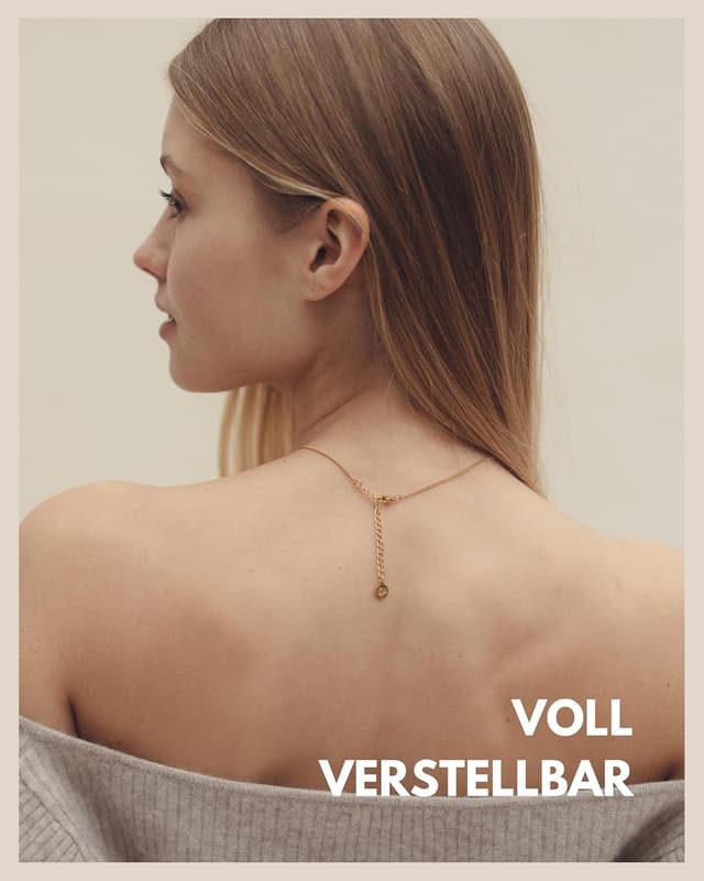 Detalle 2 de GD GOOD.designs Damen-Halskette mit Coin-Anhänger – wasserfest aus Edelstahl, mit Kreis-Design in Gold, Silber oder Roségold